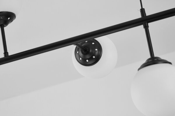 LAMPA WISZĄCA SUFITOWA NOWOCZESNA CZARNA BIAŁE KULE FINO 6 LED