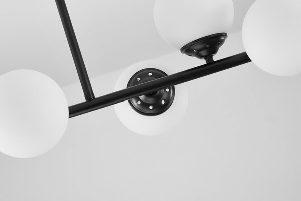 LAMPA WISZĄCA SUFITOWA NOWOCZESNA CZARNA BIAŁE KULE FINO 8 LED