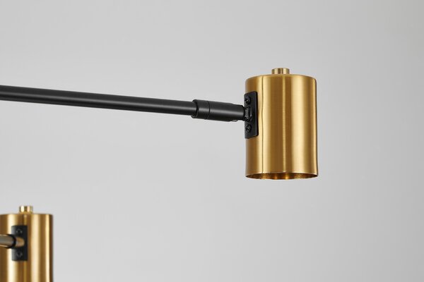 LAMPA SUFITOWA WISZĄCA NOWOCZESNA CZARNO-ZŁOTA DORA W6