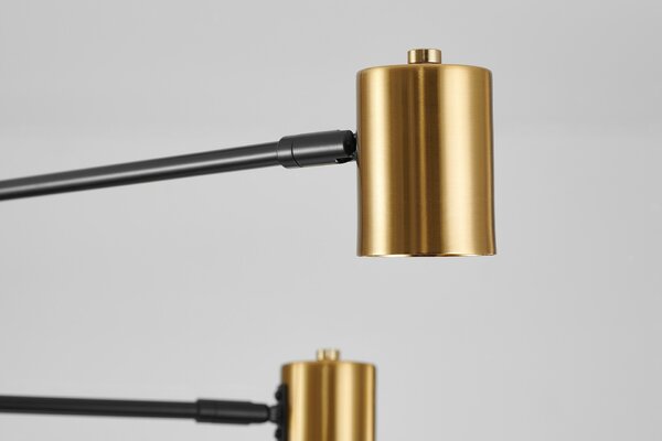 LAMPA SUFITOWA WISZĄCA NOWOCZESNA CZARNO-ZŁOTA DORA W6