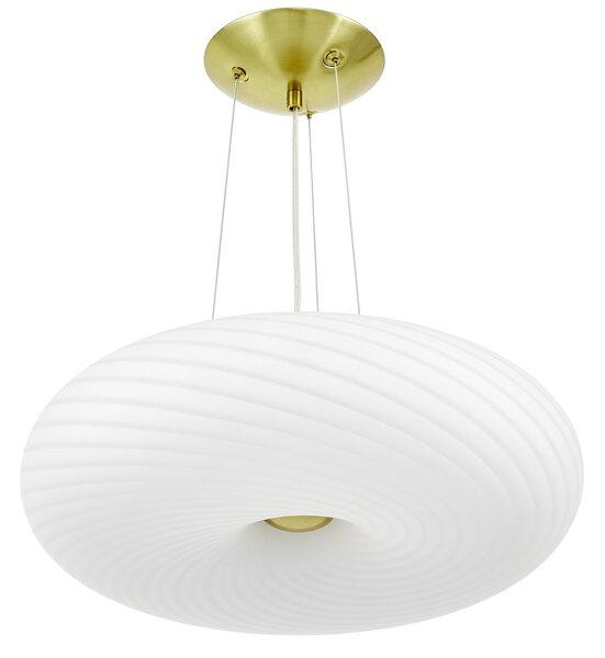 LAMPA WISZĄCA SUFITOWA NOWOCZESNA BIAŁO-ZŁOTA MONARTE D48