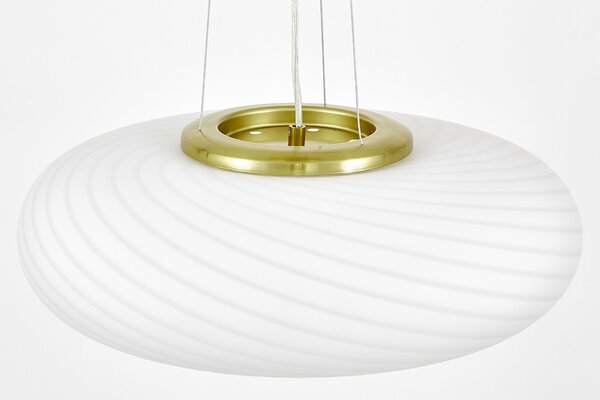 LAMPA WISZĄCA SUFITOWA NOWOCZESNA BIAŁO-ZŁOTA MONARTE D48