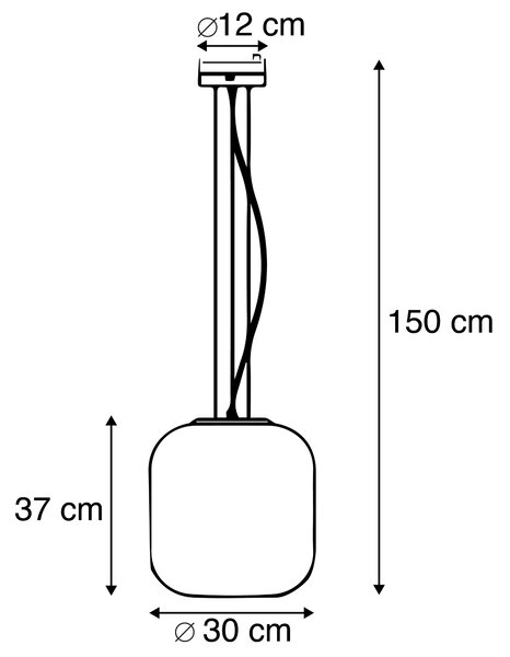 Designerska lampa wisząca czarna z dymionym szkłem - Bliss Oswietlenie wewnetrzne