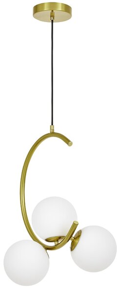 LAMPA WISZĄCA SUFITOWA NOWOCZESNA MOSIĘŻNA BIAŁE KULE BONIO 3
