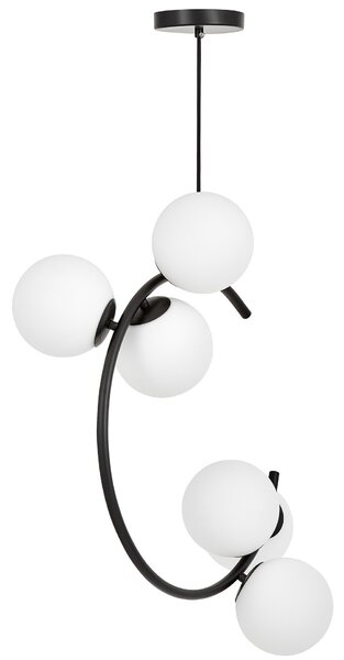 LAMPA WISZĄCA SUFITOWA NOWOCZESNA CZARNA BIAŁE KULE BONIO 6