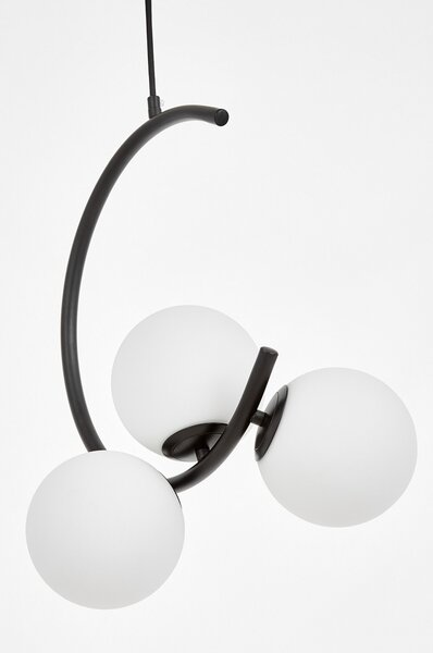 LAMPA WISZĄCA SUFITOWA NOWOCZESNA CZARNA BIAŁE KULE BONIO 3