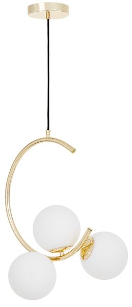 LAMPA WISZĄCA SUFITOWA NOWOCZESNA ZŁOTA BIAŁE KULE BONIO 3