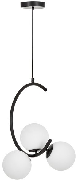 LAMPA WISZĄCA SUFITOWA NOWOCZESNA CZARNA BIAŁE KULE BONIO 3