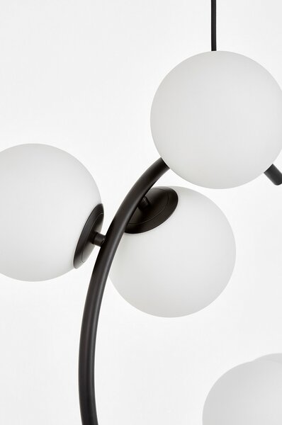 LAMPA WISZĄCA SUFITOWA NOWOCZESNA CZARNA BIAŁE KULE BONIO 6