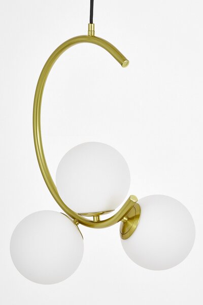 LAMPA WISZĄCA SUFITOWA NOWOCZESNA MOSIĘŻNA BIAŁE KULE BONIO 3