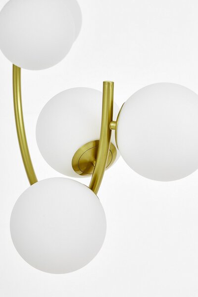 LAMPA WISZĄCA SUFITOWA NOWOCZESNA MOSIĘŻNA BIAŁE KULE BONIO 6