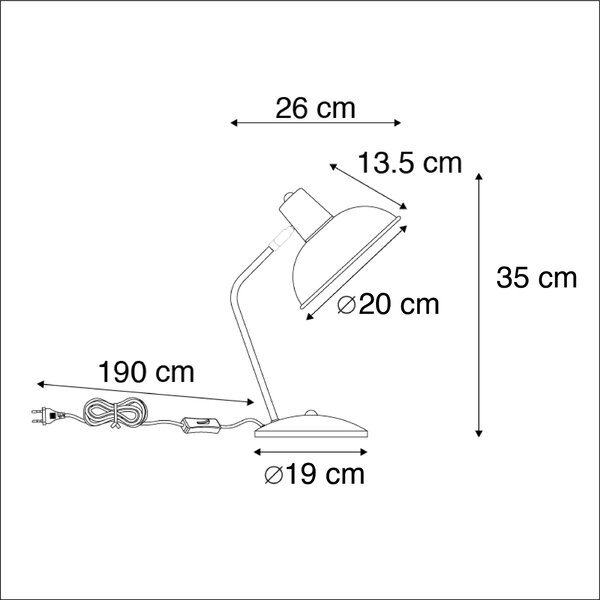 Lampa stołowa w stylu retro zielona z brązem - Milou