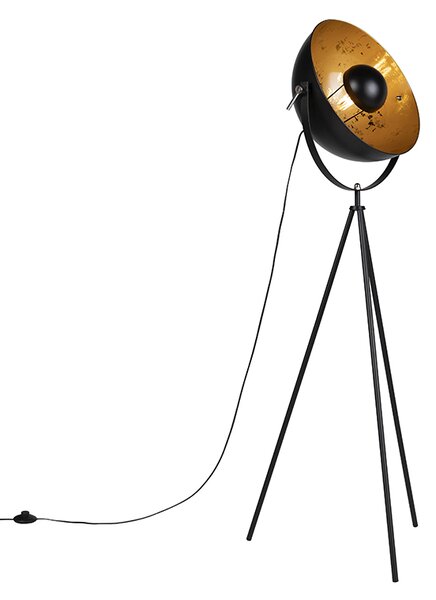 Industrialna lampa podłogowa trójnóg czarna 40cm - Magna Eglip Oswietlenie wewnetrzne