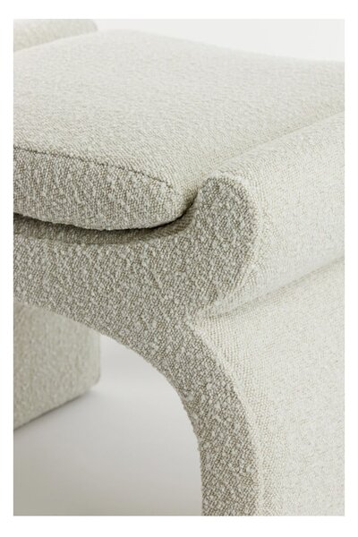Kremowy puf z materiału bouclé Nafya – Light & Living