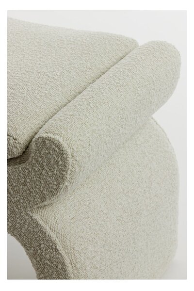 Kremowy puf z materiału bouclé Nafya – Light & Living