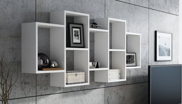 Biały regał wiszący na książki | Umeblowana.com