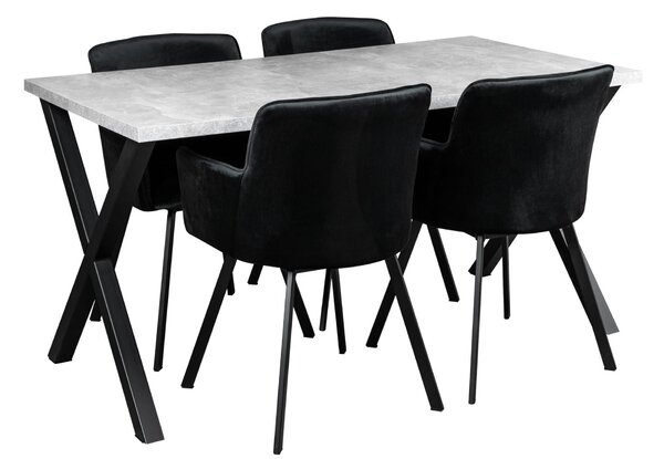 Stół LOFT z krzesłami do salonu Y018