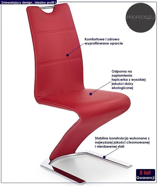 Stylowe tapicerowane krzesło metalowe D8-W66