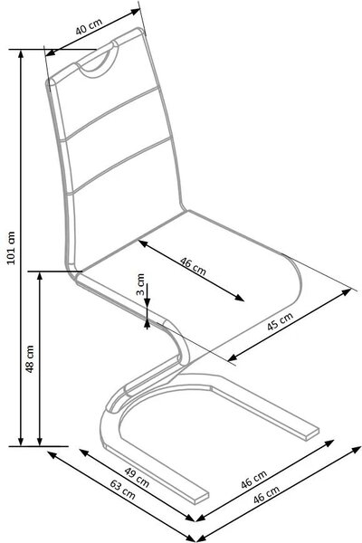 Stylowe tapicerowane krzesło metalowe D8-W66