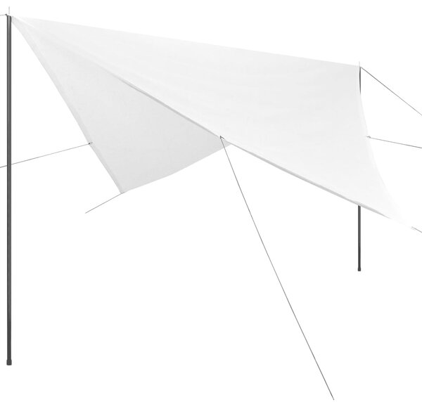 Żagiel przeciwsłoneczny ze słupkami, HDPE, 4 x 4 m, biały