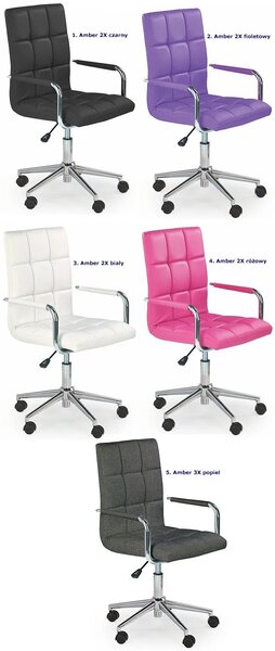 Czarny pikowany fotel dla ucznia R1-H36