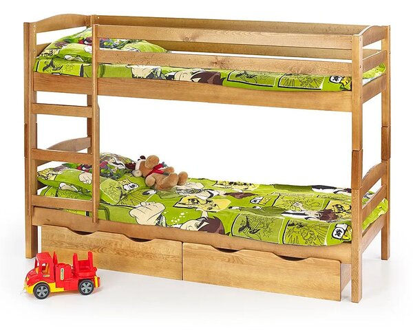 Drewniane łóżko piętrowe sosna - Dixi