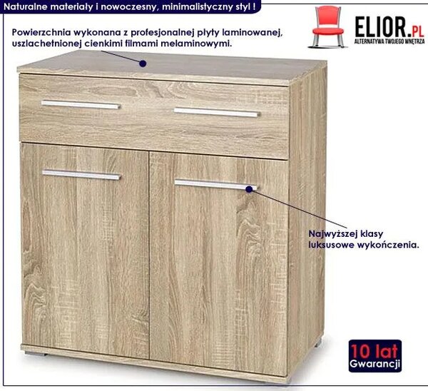 Komoda do salonu biała + dąb sonomaC6-N65