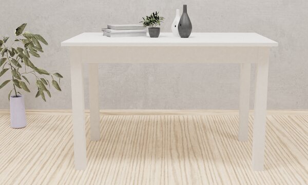 Biały rozkładany stół kuchenny 120x70 cm z wkładką