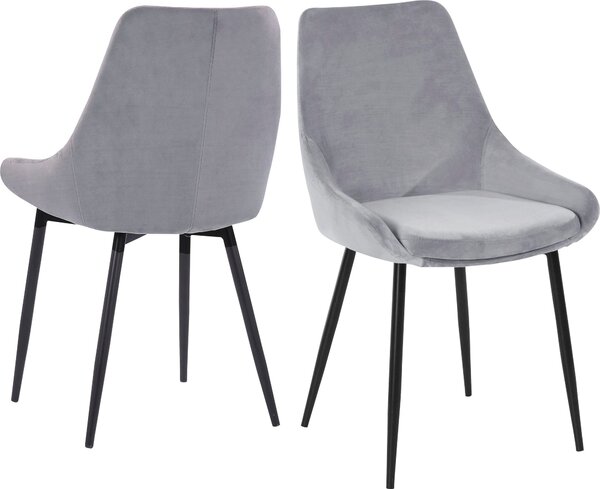 Tapicerowane, szare krzesła o wyrafinowanym designie - 2 sztuki