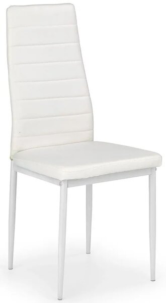 Białe tapicerowane krzesło metalowe - Dikon