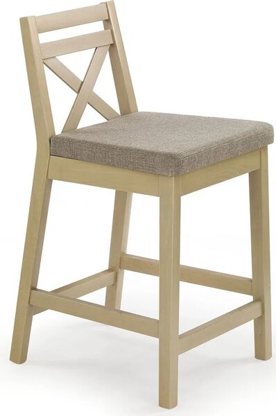 Drewniane skandynawskie krzesło barowe dąb sonoma - Lidan