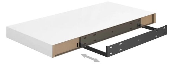 Komplet półek wiszących ściennych biały połysk 50 cm | Umeblowana.com