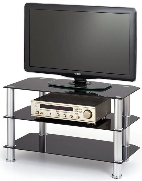 Szklany Stolik Czarny Pod Telewizor B7-H93