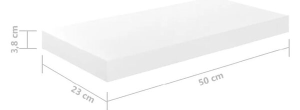 Komplet półek wiszących ściennych biały połysk 50 cm | Umeblowana.com