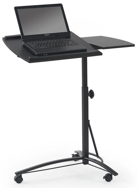 Regulowane małe biurko na kółkach pod komputer Ertis - czarne