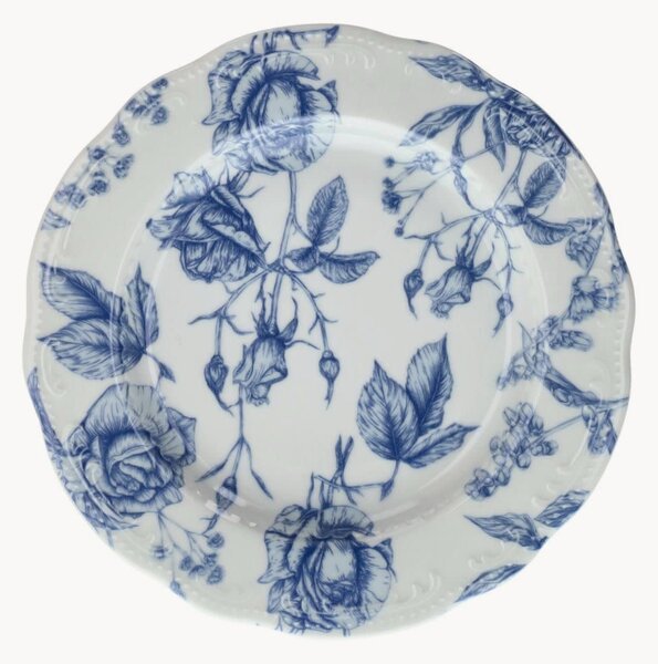 Komplet talerzy deserowych z porcelany Vienna Blue Roses, 6 elem