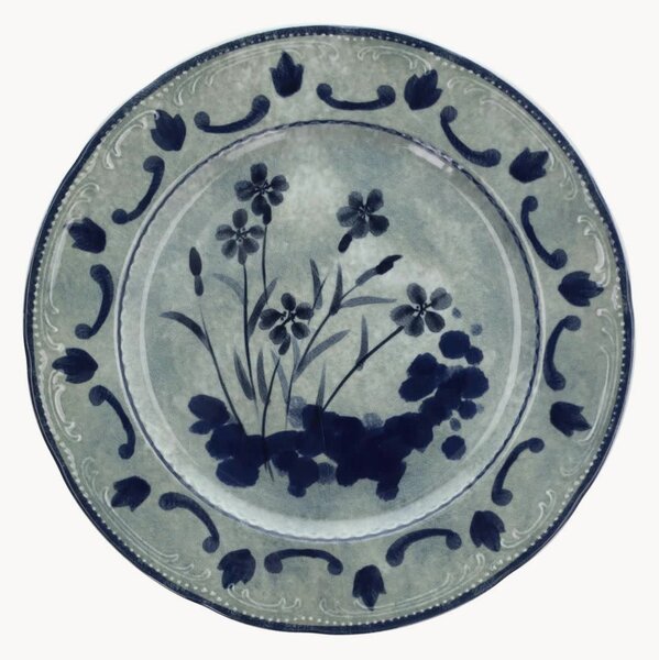 Komplet talerzy dużych z porcelany Vienna Gray Flowers, 6 elem