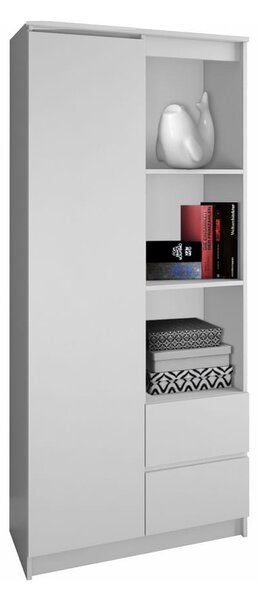 Regał półotwarty 180x80cm biały szuflady | Umeblowana.com