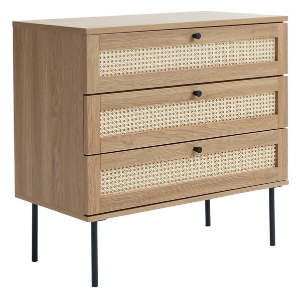 Niska komoda w dekorze dębu w naturalnym kolorze 80x75 cm Pensacola – Unique Furniture