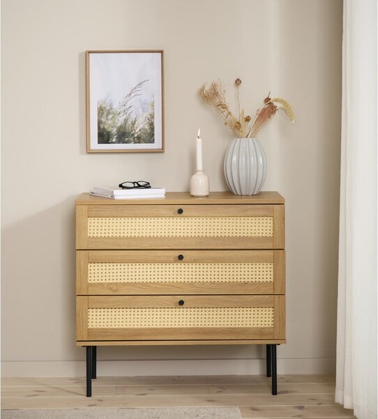 Niska komoda w dekorze dębu w naturalnym kolorze 80x75 cm Pensacola – Unique Furniture