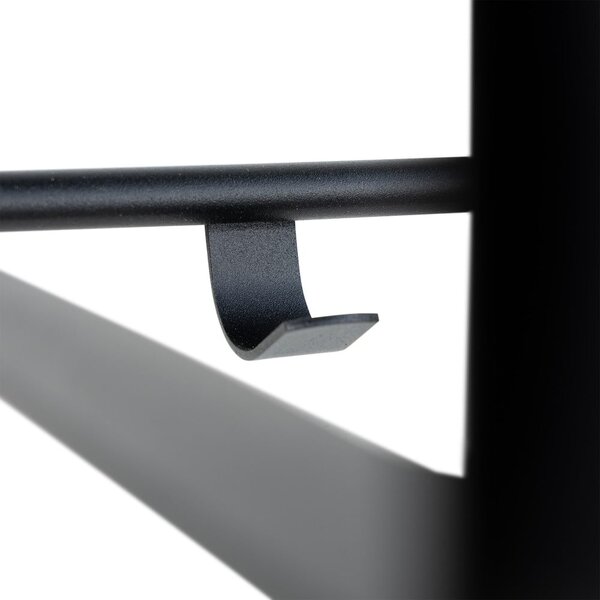 Czarny metalowy wieszak ścienny z półką 100 cm Rex – Spinder Design