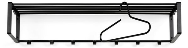 Czarny metalowy wieszak ścienny z półką 100 cm Rex – Spinder Design