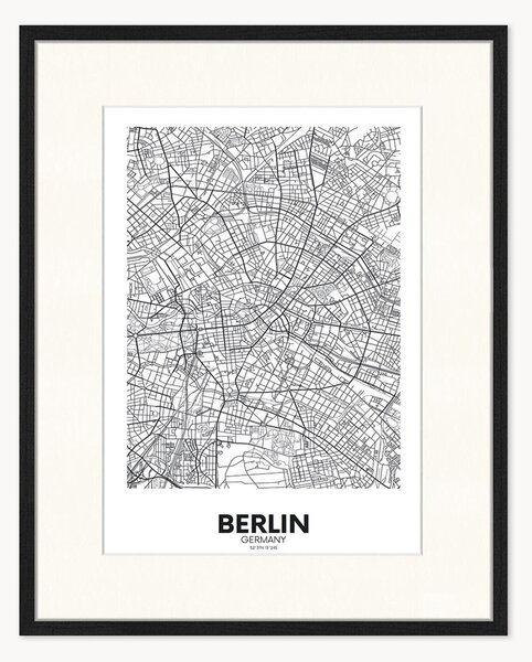 Oprawiony plakat Map of Berlin