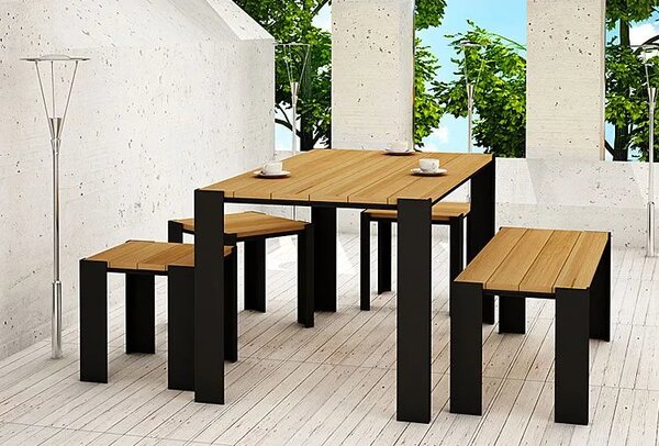 Drewniany kwadratowy taboret ogrodowy C1-W98