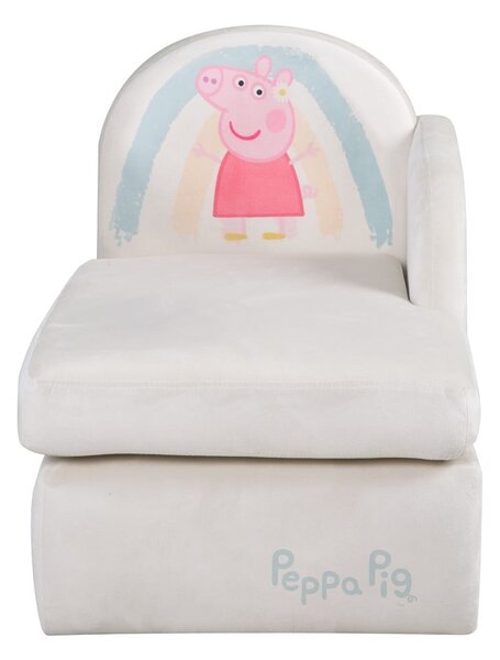 Biała aksamitna sofa dla dzieci 75 cm Peppa Pig – Roba