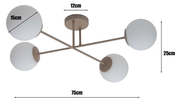 Lampa sufitowa Aurelia 4 beżowa