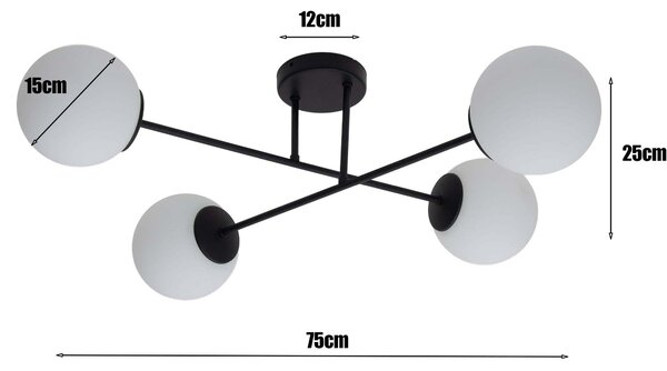Lampa sufitowa Aurelia 4 czarna