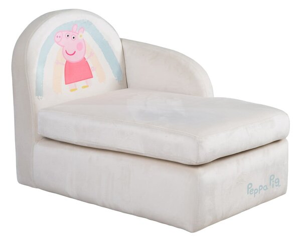 Biała aksamitna sofa dla dzieci 75 cm Peppa Pig – Roba