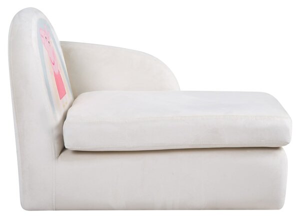 Biała aksamitna sofa dla dzieci 75 cm Peppa Pig – Roba