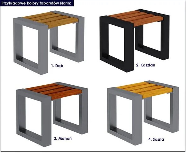Kwadratowy taboret ogrodowy A6-H58
